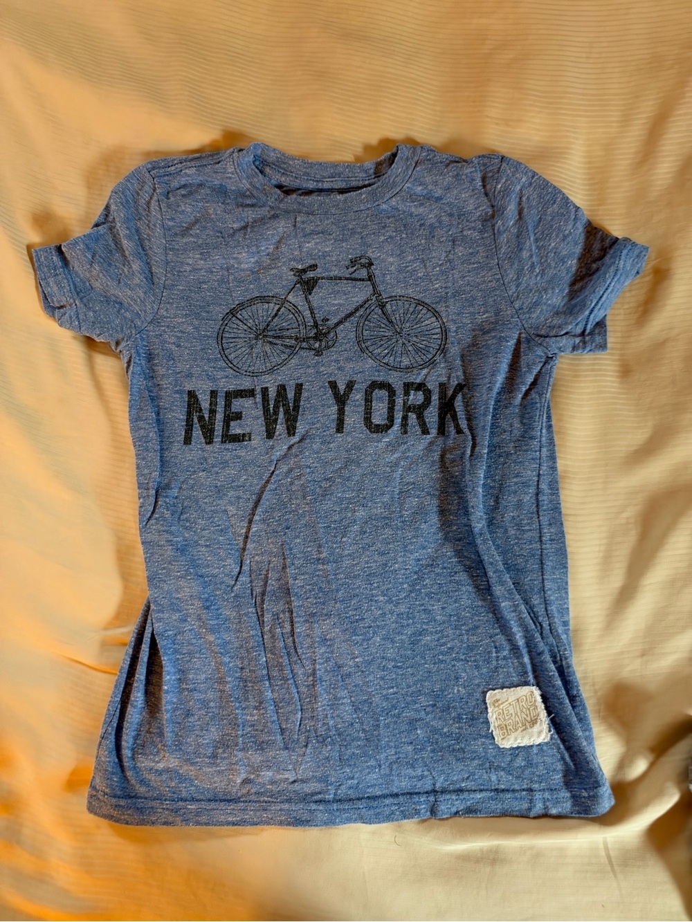Original Retro Brand Heather Blue 'New York' Bicycle Graphic Tee